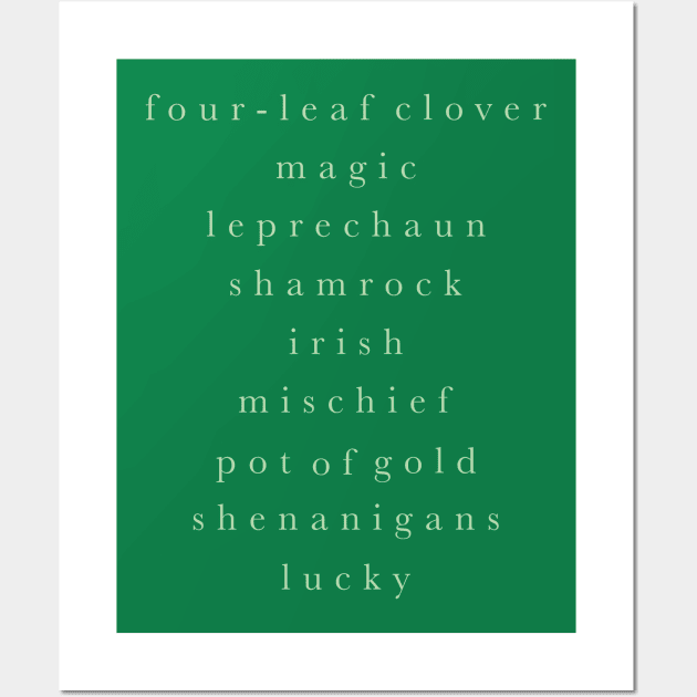 St Patricks Day List Typography Wall Art by ApricotBirch